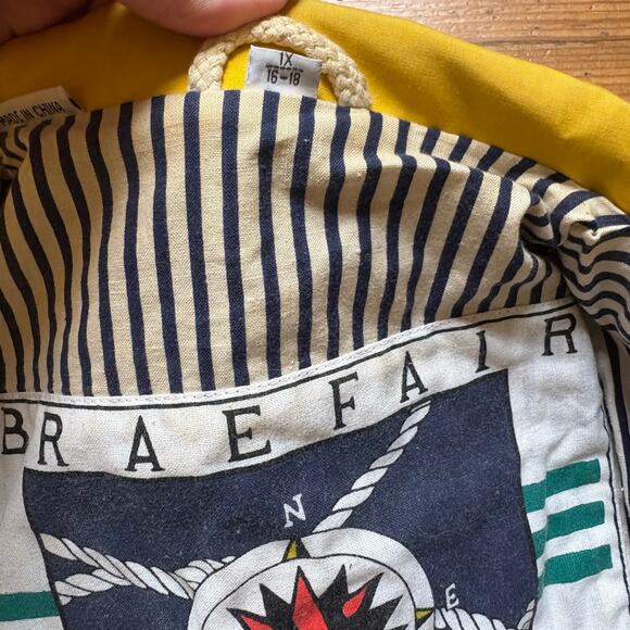 BRAEFAIR vintage blue yellow nautical full zip utility jacket SIZE XL - Picture 5 of 7